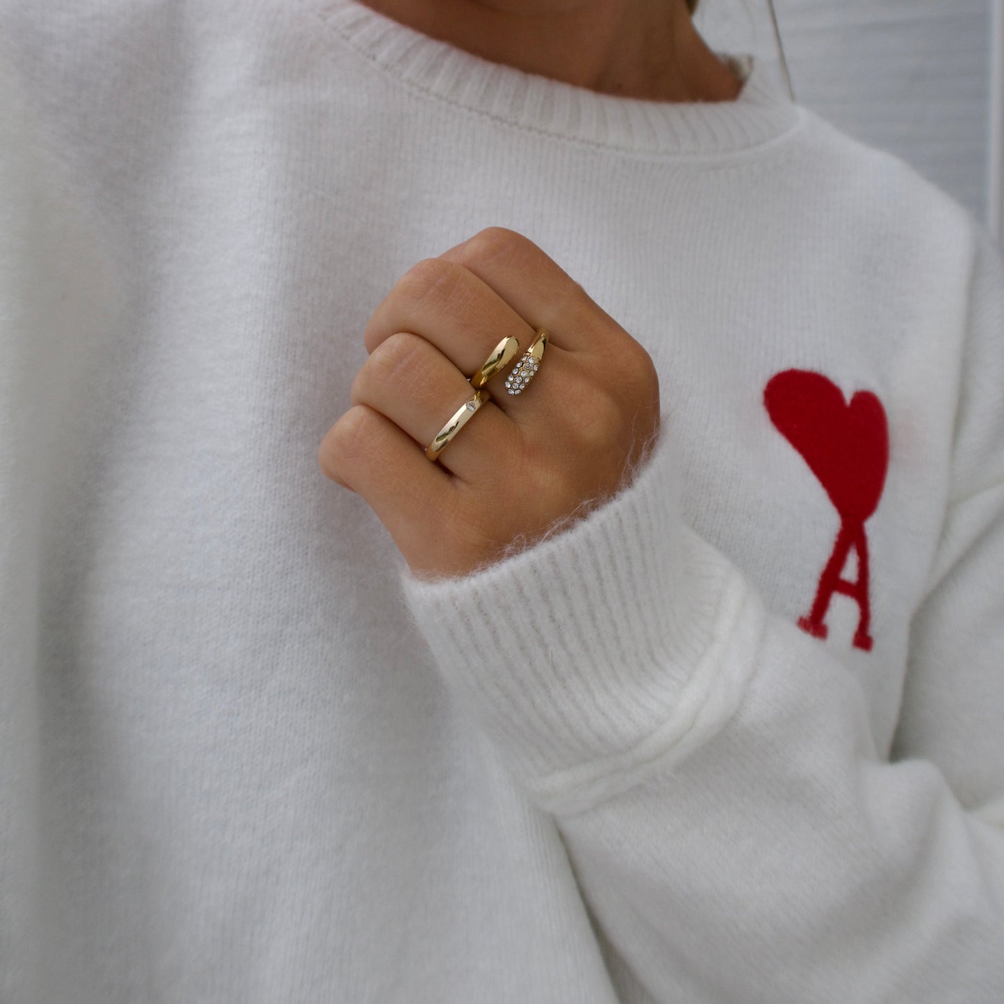 Krystal dråbe ring