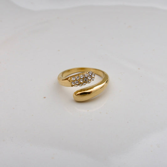 Krystal dråbe ring