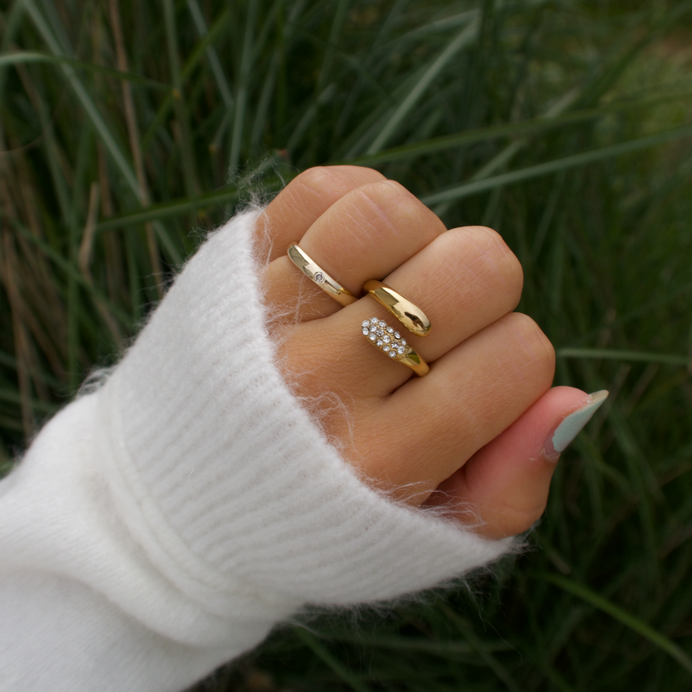 Krystal dråbe ring