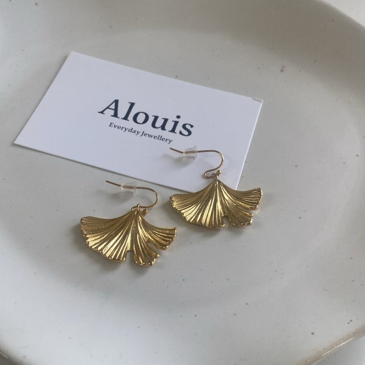 Blad ørering - Guld