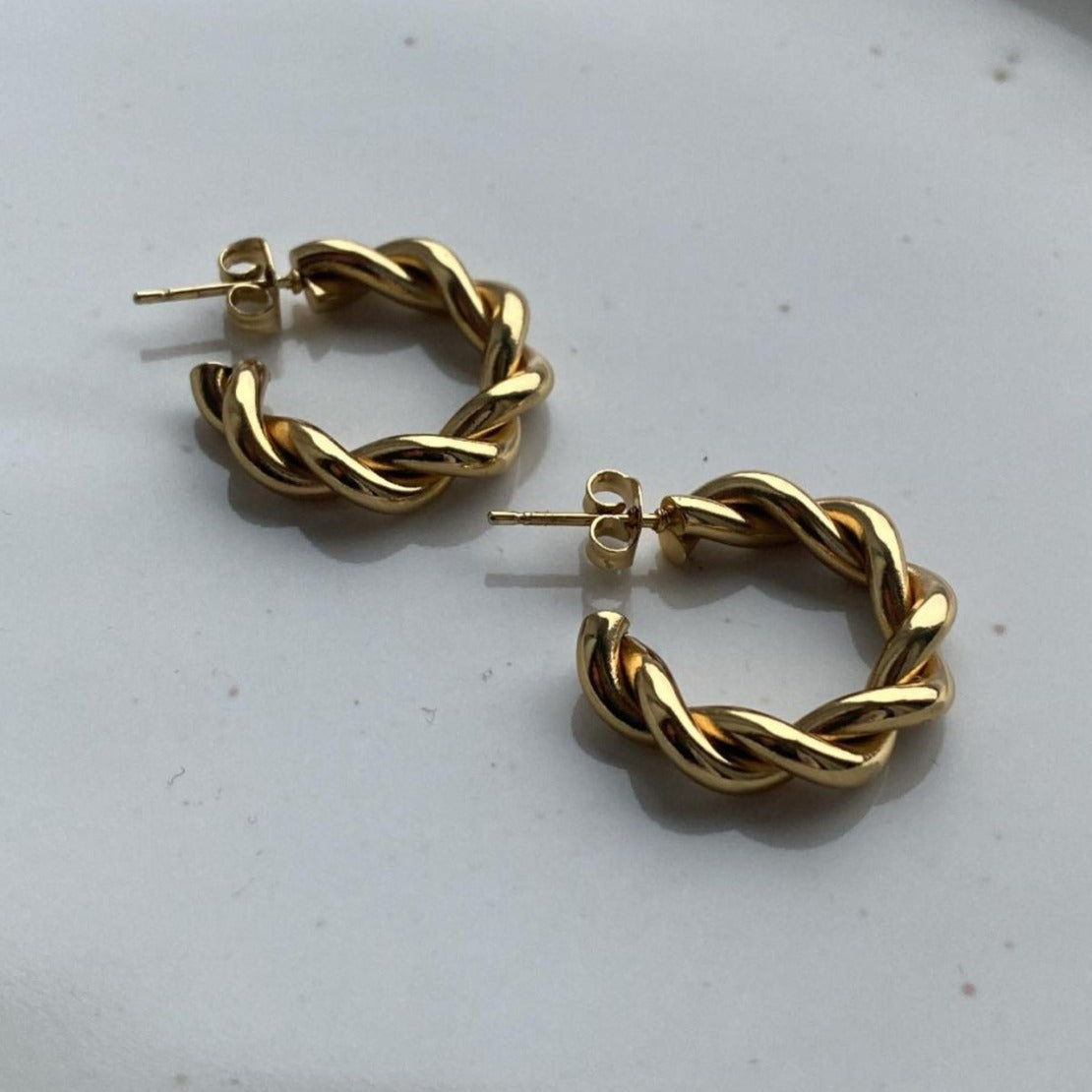Guld twisted hoops - Blank