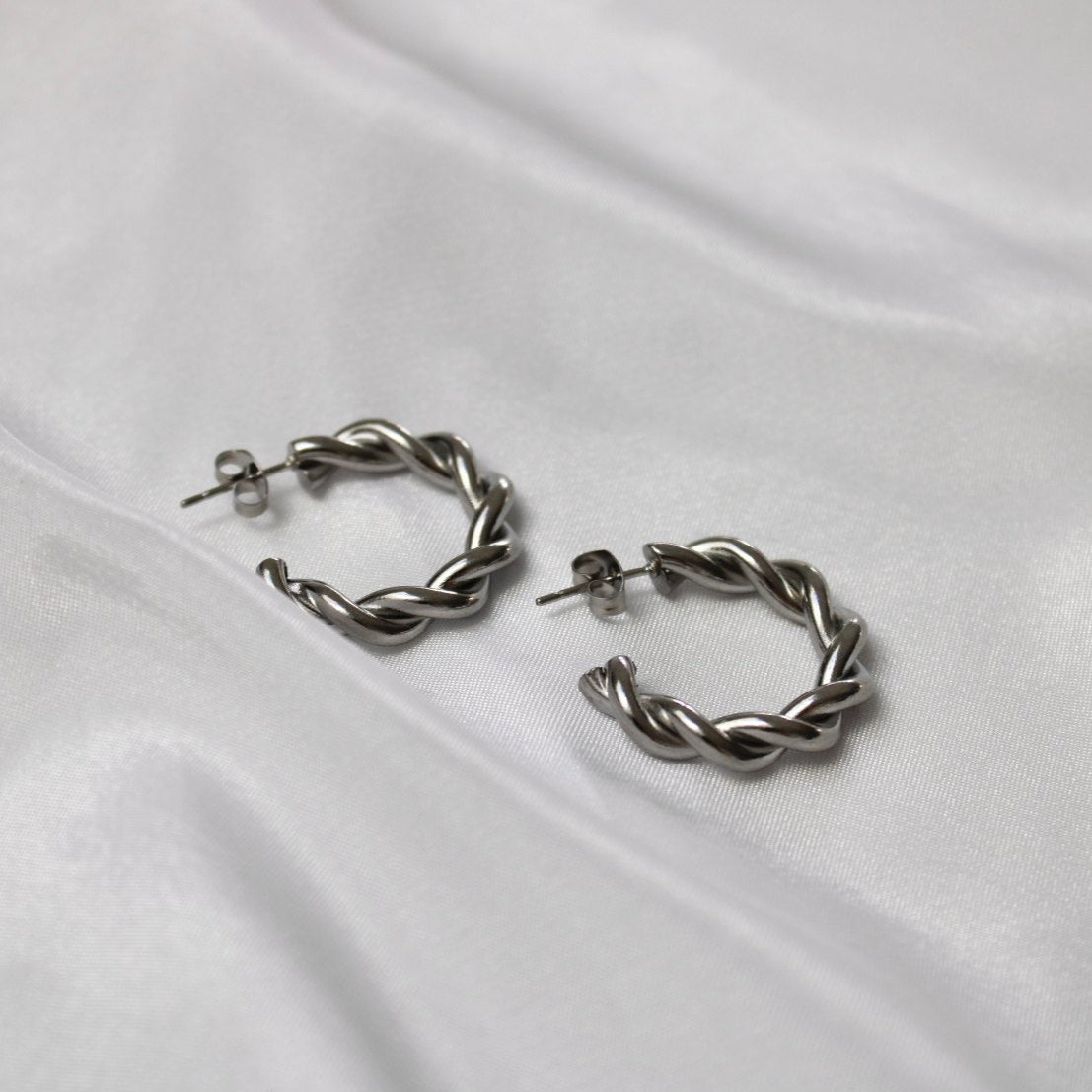 Sølv twisted hoops - Blank