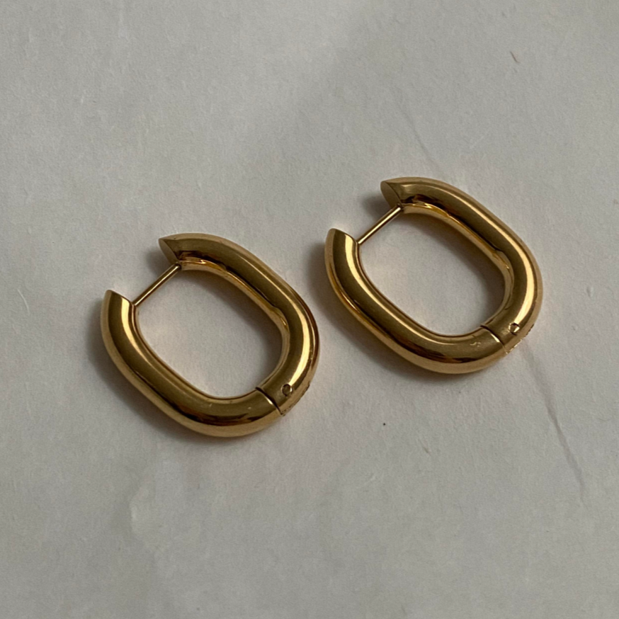 Guld øreringe (kvadratisk)