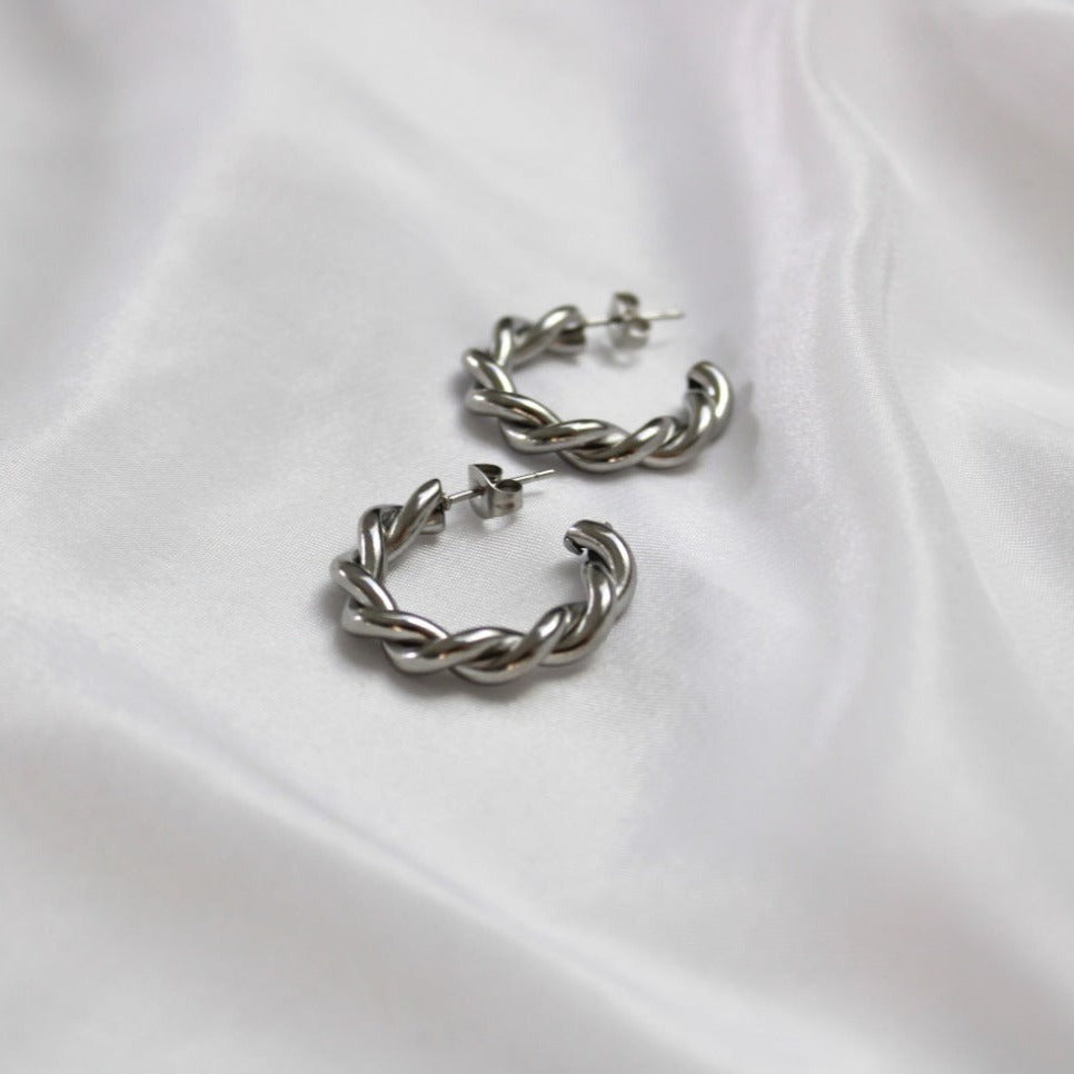 Sølv twisted hoops - Blank