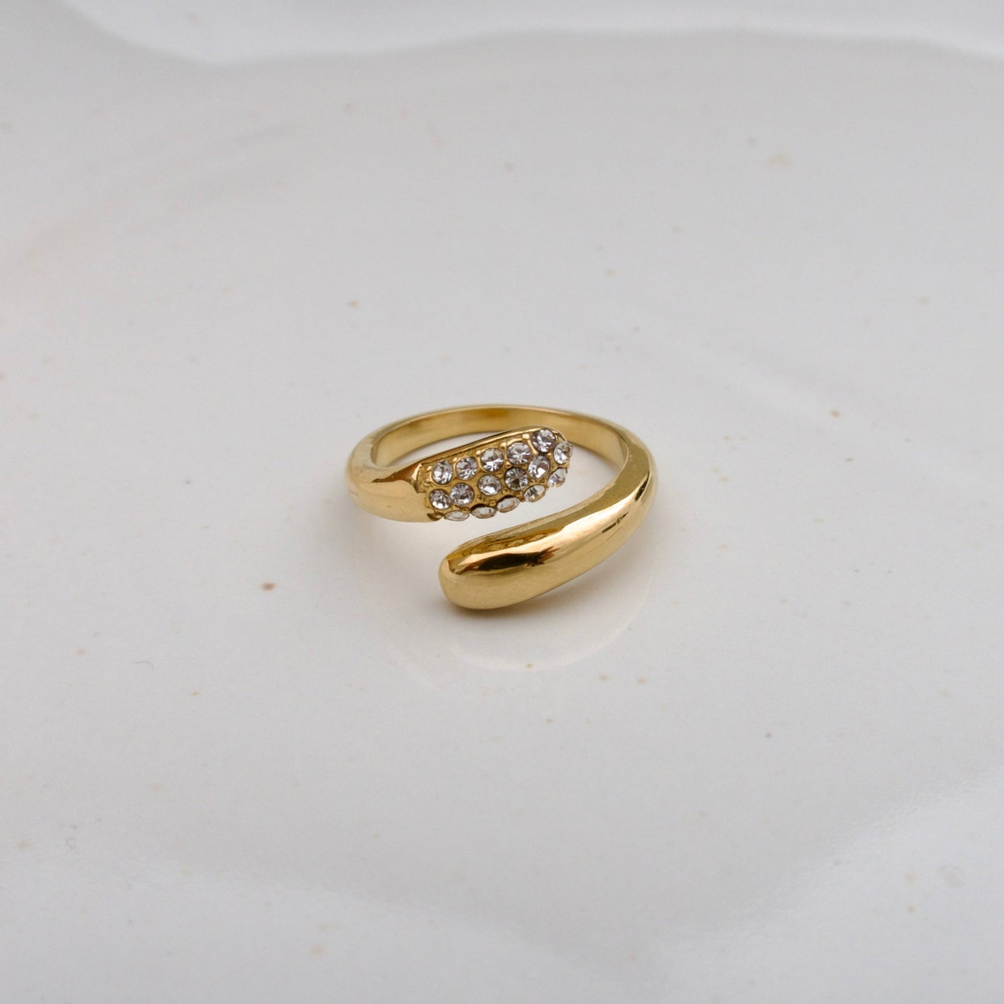 Krystal dråbe ring